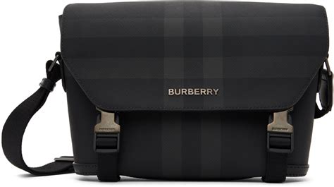 burberry black messenger bag|burberry messenger bag vintage.